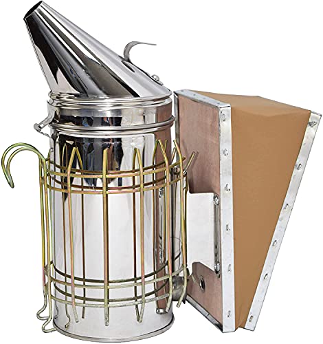 VIVO Stainless Steel Bee Hive Smoker with Heat Shield | Beekeeping Equipment (BEE-V001)