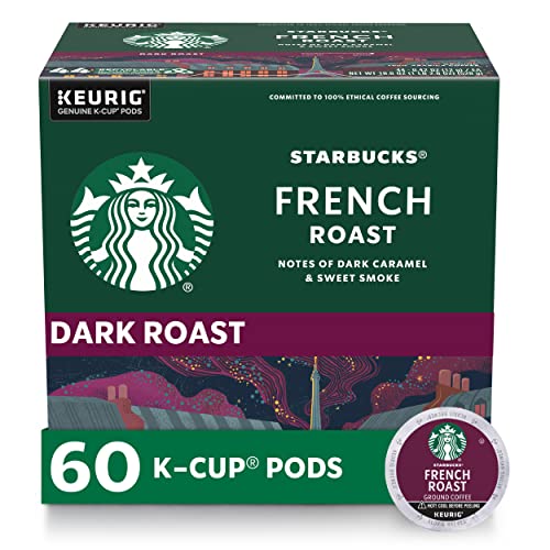 Book Cover Starbucks French Roast Dark Roast Single Cup Coffee for Keurig Brewers, 6 Boxes of 10 (60 Total K-Cup Pods)
