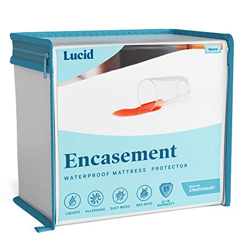 Book Cover LUCID Encasement Mattress Protector - Completely Surrounds Mattress for Waterproof Protection