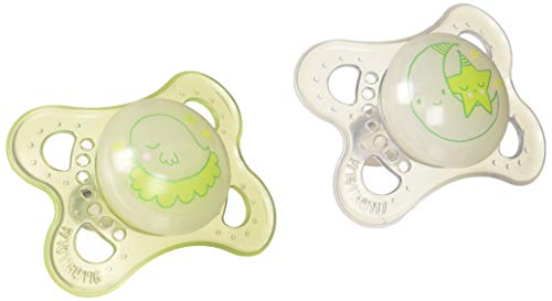 Book Cover MAM Glow In the Dark Pacifiers, Baby Pacifier 0-6 Months, Best Pacifier for Breastfed Babies, 'Night' Design Collection, Unisex, 2-Count