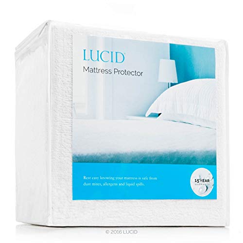 Book Cover LUCID Premium Hypoallergenic 100% Waterproof Mattress Protector - Universal Fit, Cotton Terry Top, California King