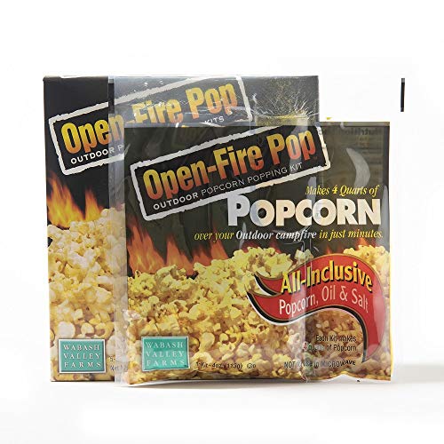All in One Popcorn Packs - Wabash Valley Farms All Inclusive Popping Kits, Open Fire Pop, Popcorn Kernels for Outdoor Popping, All in One Popcorn Kernels, Popcorn Kit, 1 Pack 5 Kits