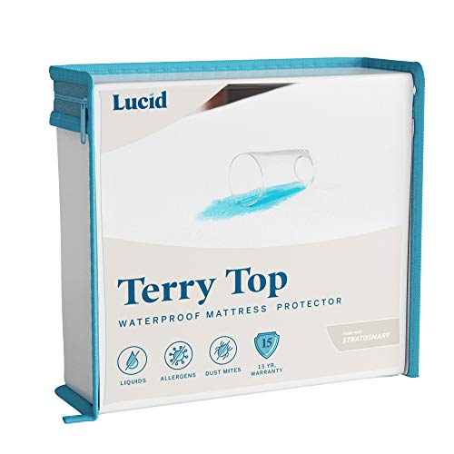 Book Cover LUCID Premium Hypoallergenic 100% Waterproof Mattress Protector - Universal Fit, Cotton Terry Top, Twin XL