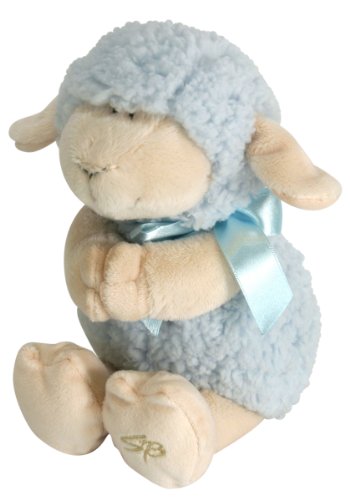 Book Cover Stephan Baby Ultra Soft and Huggable Musical Praying Woolly Lamb, Blue, 11 inch