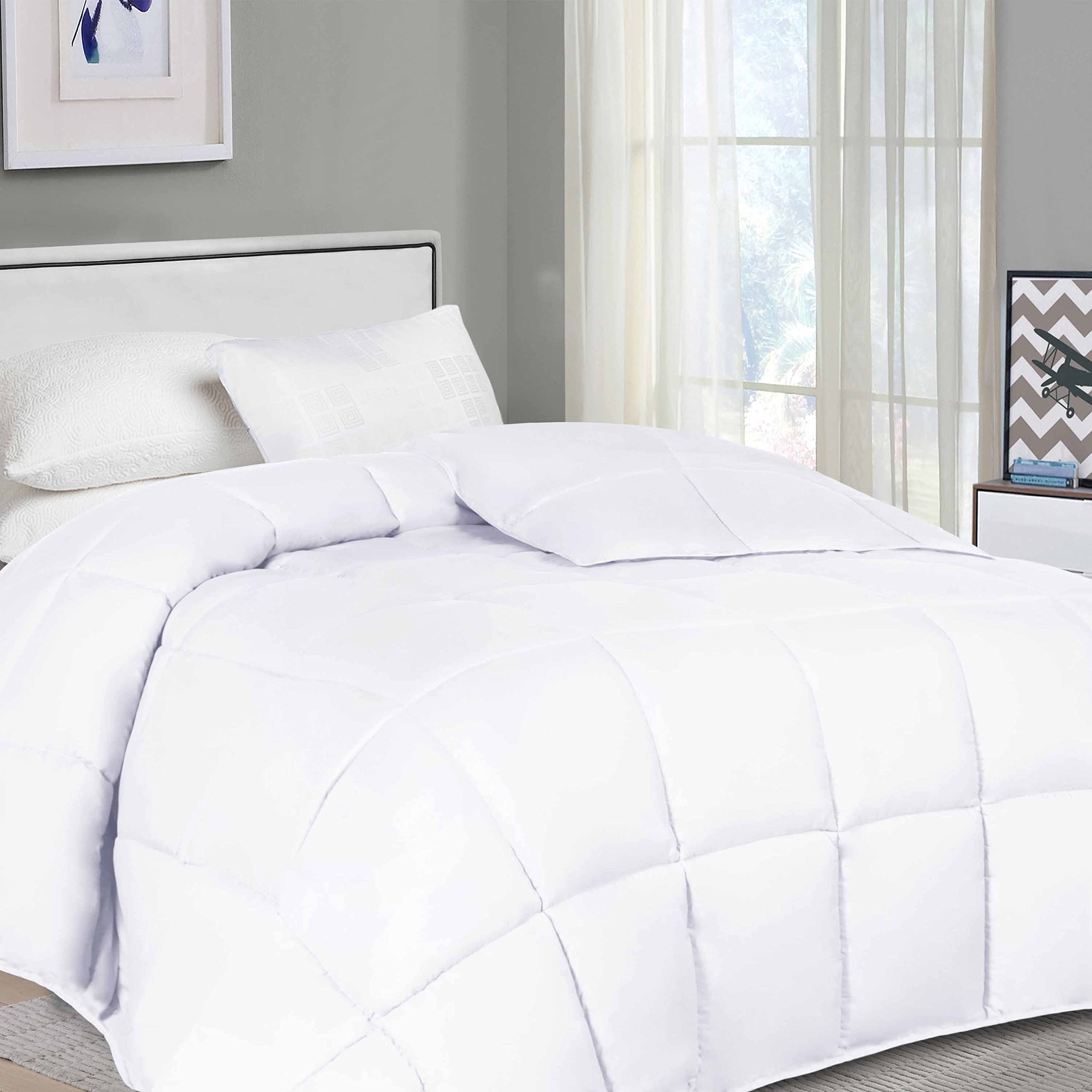 Book Cover SUPERIOR Down Alternative All Season Comforter - Medium Fill Weight, Perfect for Winter and Summer - Bedding for Bed, Twin/Twin XL, White Twin/Twin XL A - White