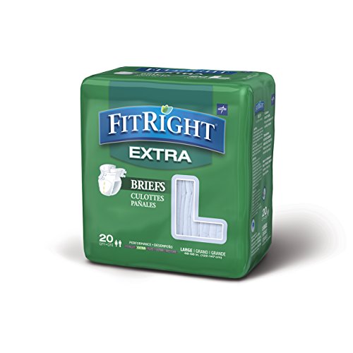 Book Cover Medline FitRight Extra Briefs (Pack of 20) Size: Large