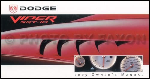2005 Dodge Viper SRT-10 Owner's Manual Original