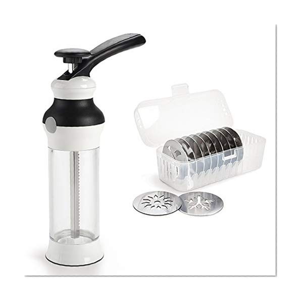 Oxo 1257580V2MLNYK Presse à Biscuits Noir/Blanc, Acier Inoxydable, 7,24 x 19,05 x 32,26 cm