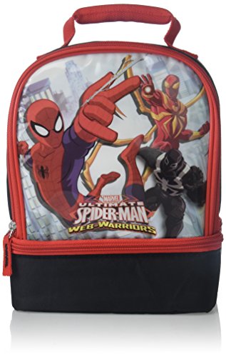 Book Cover Thermos Spider-Man Insulated Double Compartment Lunch Bag