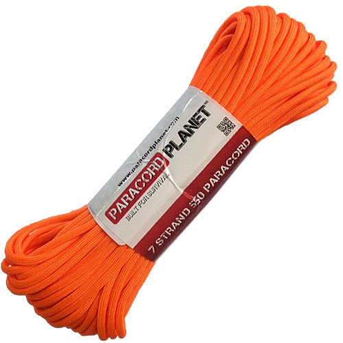 PARACORD PLANET Mil-Spec Commercial Grade 550lb Type III Nylon Paracord (Orange, 100 feet)