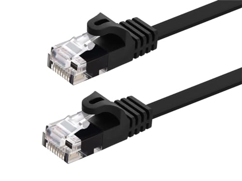 Monoprice 0.5-Feet 30AWG Cat5e 350MHz UTP Flat Ethernet Bare Copper Network Cable, Black (109544)