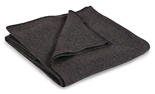 Book Cover Stansport 1243 Wool Blanket, Gray, 60 x 80-Inch
