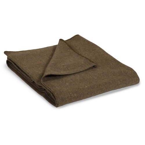 Stansport 1244 Wool Blend Camp Blanket, Olive Green, one Size