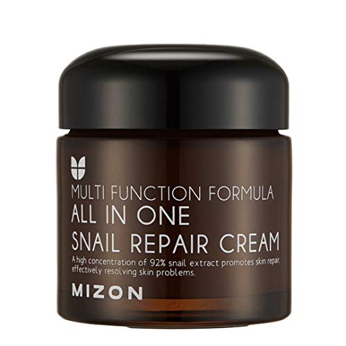 Book Cover Snail Repair Cream 2.53 oz, Face Moisturizer with Snail Mucin Extract, All in One Snail Repair Cream, Recovery Cream, Korean Skincare with Snail Extract, Wirnkle & Blemish Care by Mizon (2.53oz 75ml)