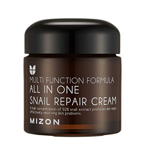 Snail Repair Cream 2.53 oz, Face Moisturizer with Snail Mucin Extract, All in One Snail Repair Cream, Recovery Cream, Korean Skincare with Snail Extract, Wirnkle & Blemish Care by Mizon (2.53oz 75ml)
