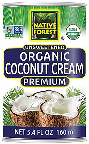 Native Forest Organic Premium Coconut Cream Unsweetened, 5.4 Ounce Cans (Pack of 12)