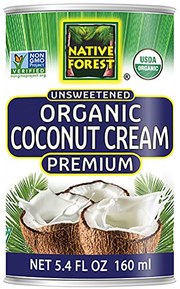 Native Forest Organic Premium Coconut Cream Unsweetened, 5.4 Ounce Cans (Pack of 12)