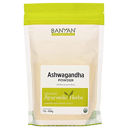 Banyan Botanicals Organic Ashwagandha Powder â€“ Withania somnifera â€“ for Healthy Adrenals & Immune System, Stress Relief, Strength, Balanced Mood & More* â€“ 1lb. â€“ Non-GMO Sustainably Sourced Vegan