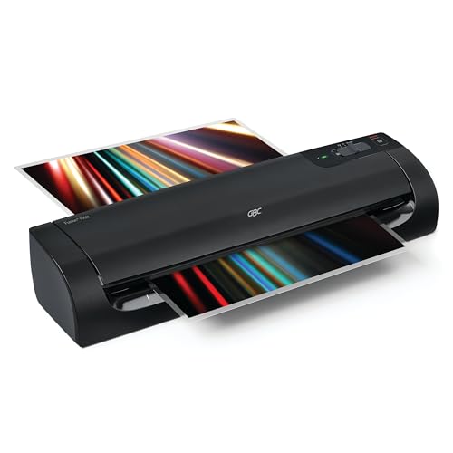 GBC Thermal Laminator Machine, Fusion 1000L, 12 Inch, 4 Min Warm-up, 3 or 5 Mil, with 10 EZUse Laminating Pouches for Home, Office and Classroom, Black (1703073)