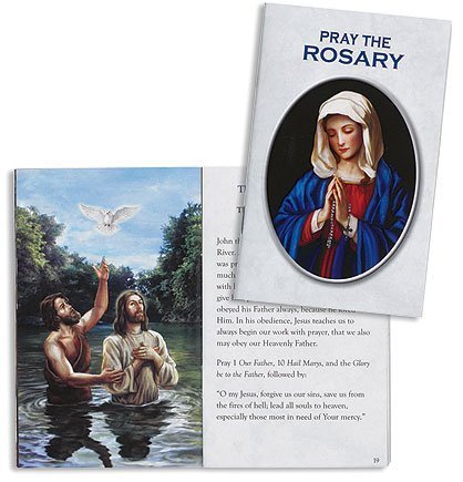 Book Cover Catholic Religious Gift 20 Mysteries of the Rosary Ilustrated Pocket Purse Wallet Prayer Reference Booklet