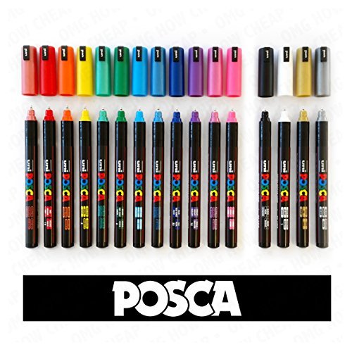 POSCA PC-1MR Lot de 16 marqueurs de toutes les couleurs