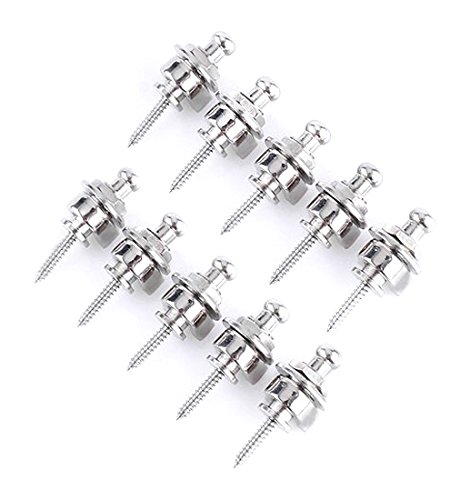 lotmusic Electric Guitar Bass Strap Locks Schaller-style Straplocks Parts Replacement (Chrome)