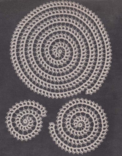 Spiral Doily Set Crochet Pattern Round Doilies
