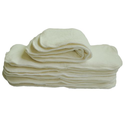 ALVABABY 4 Layers Cloth Diaper Inserts, Rayon from Bamboo Inserts,Reusable Cloth Diaper Inserts Overnight 12pcs 12MB