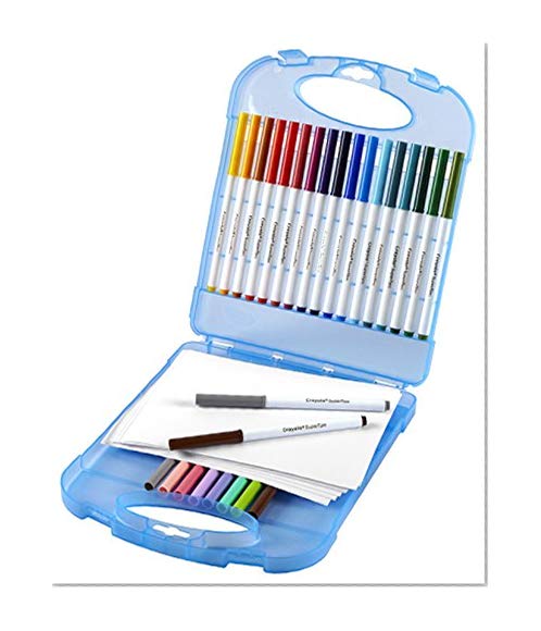 Book Cover Crayola Super Tips Washable Markers and Paper Set, 25 Markers and 40 Sheets of Paper, Art Tools, Storage Case