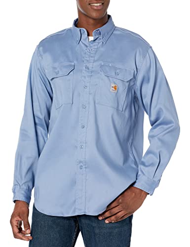 Carhartt Men's Flame Resistant Lightweight Twill Shirt,Medium Blue,Medium