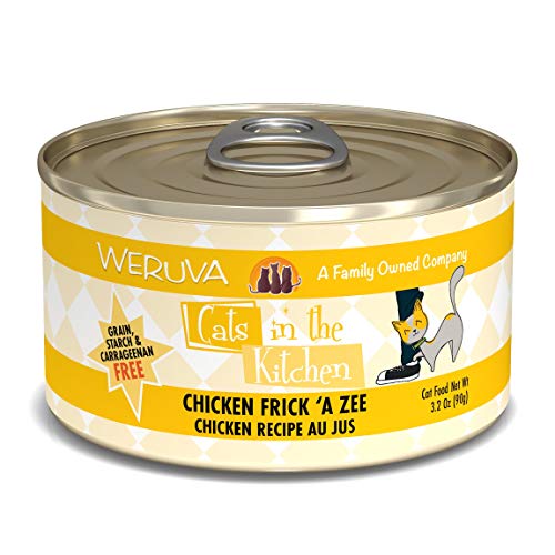 Weruva Cats in the Kitchen, Chicken Frick 'A Zee with Chicken Au Jus Cat Food, 3.2oz Can (Pack of 24), Yellow