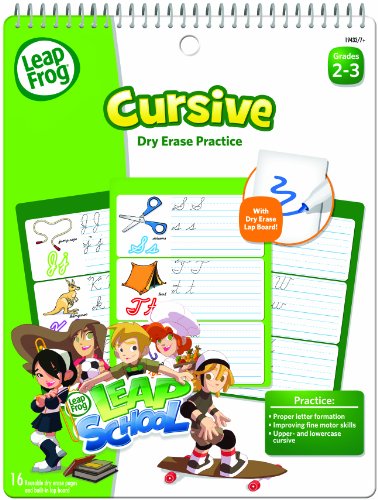 Book Cover LeapFrog LeapSchool Cursive Dry Erase Practice Workbook for Grades 2-3 with 16 Flexible Pages (19433)