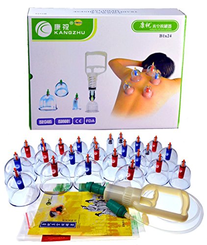 Book Cover Kangzhu 24-Cup Biomagnetic Chinese Cupping Therapy Set