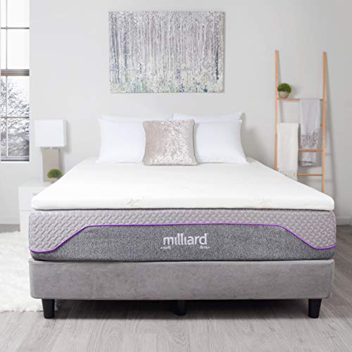 Book Cover Milliard Gel Memory Foam Mattress Topper - 2 Inches Thick with Premium 2.5 Pound Density and a Cover That's Removable and Washable - Twin - 73