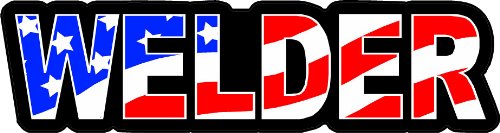 3 - Welder US Flag Hard Hat/Helmet Stickers 1” x 2” H158