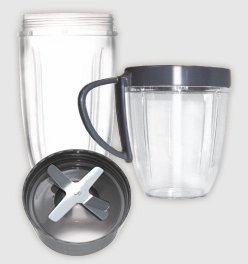 FranzKitchen Nutribullet Cup & Blade Replacement 4 Pack Upgrade Includes Extractor Blade, 24oz Cup, 18oz Cup And Handled Lip Ring