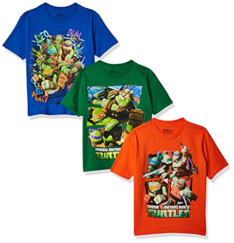 Book Cover Teenage Mutant Ninja Turtles Boys' Little 3 Pack Tee, Assorted 2, 5/6
