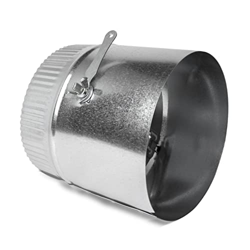 6-in HVAC Duct Manual Volume Damper with Sleeve - Galvanized Sheet Metal Round Volume Damper Airflow Ducting Branch, Adjustment Handle HVAC Air Balancing System - Easy to Install