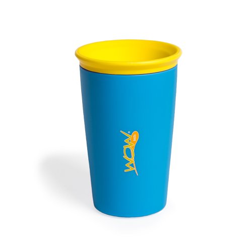 Wow Cup for Kids Original 360 Sippy Cup, Blue with Yellow Lid, 9 oz