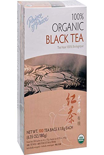 Book Cover Prince of Peace Organic Black Tea, 100 Tea Bags â€“ 100% Organic Black Tea â€“ Unsweetened Black Tea â€“ Lower Caffeine Alternative to Coffee â€“ Herbal Health Benefits