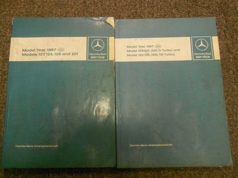 1986 1987 MERCEDES Model 124 107 126 201 Service Repair Manual FACTORY OEM SET