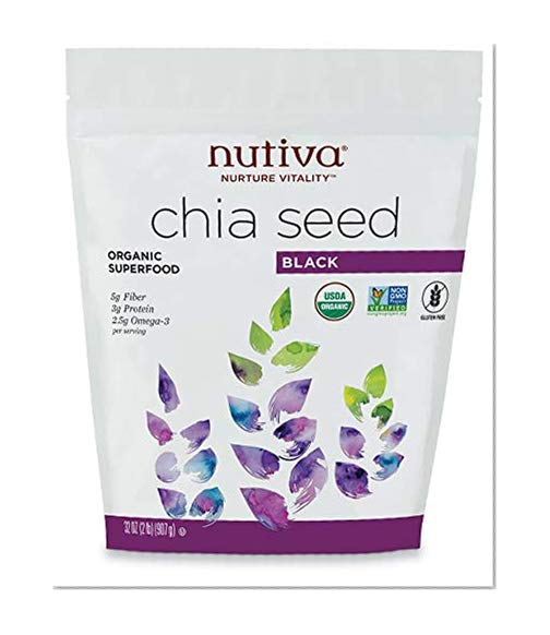 Book Cover Nutiva Organic, non-GMO, Premium Black Chia Seeds, 32-ounce