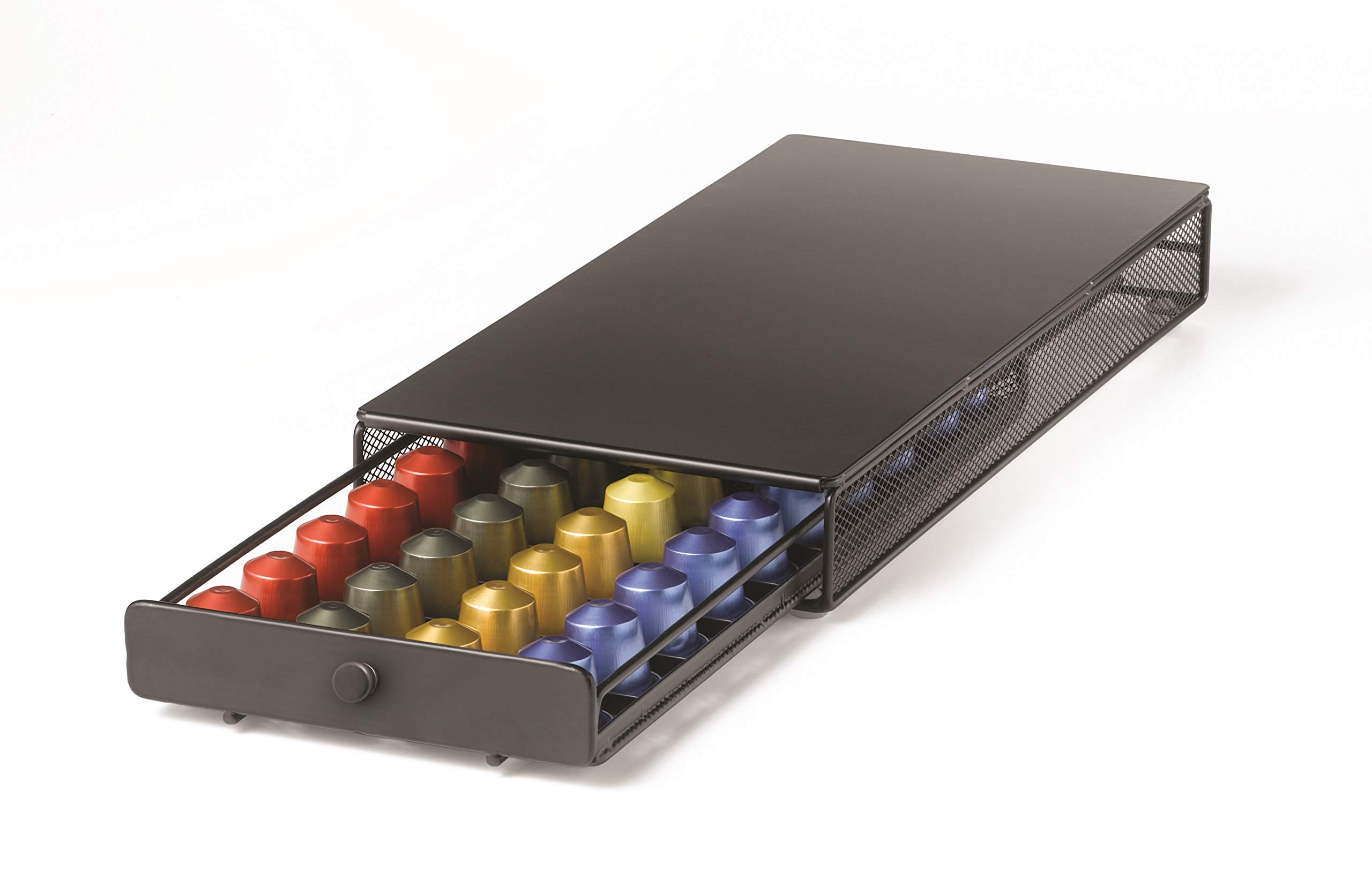 Nifty Small Nespresso Original Line Capsule Drawer – Black, 40 Capsule Pod Pack Holder, Non-Rolling Sliding Drawer, Under Coffee Pot Storage, Home Kitchen Counter Organizer Black Non-Rolling Sliding Drawer 40 Pod Capacity