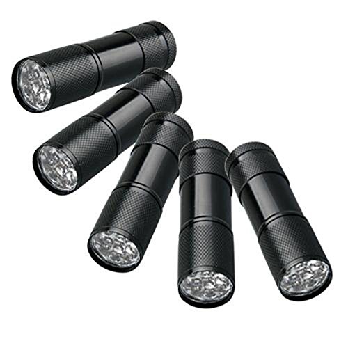 Findway 5 UV Ultra Violet Blacklight 9 LED Flashlight Torch Light Outdoors,Pet Urine Detector for Dog Urine,Pet Stains and Bed Bug Detector,Dog Urine Remover