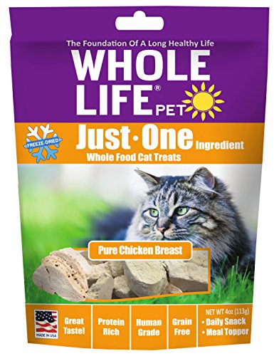 Whole Life Pet Just One-Single Ingredient Freeze Dried Treats For Cats Pure Chicken Breast, 4Oz