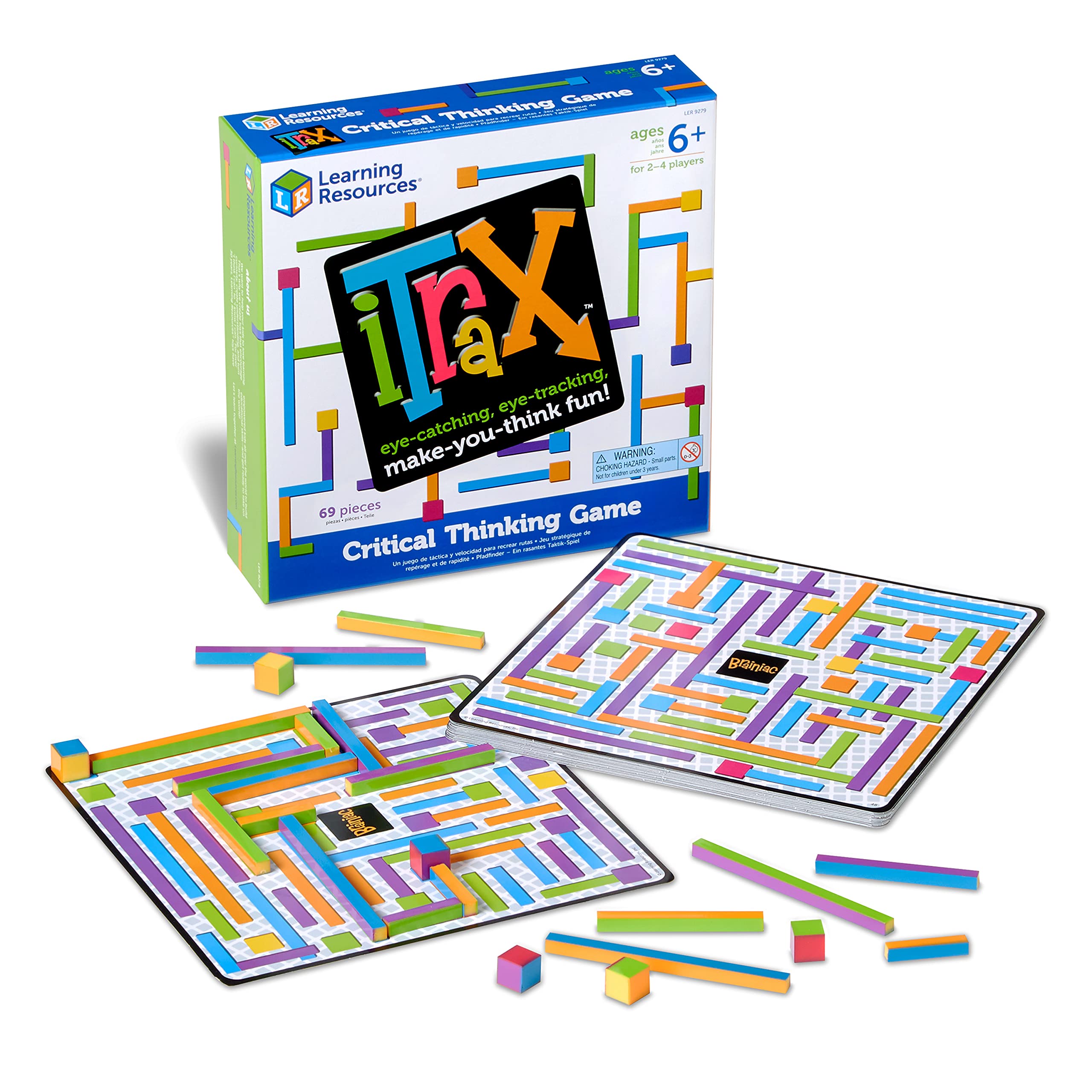 Book Cover Learning Resources iTrax Critical Thinking Game - 69 Pieces, Ages 6+ Brainteaser Games for Kids, Develops Critical Thinking Skills, Board Games