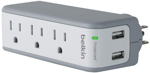 Belkin 3-Outlet USB Surge Protector, Rotating Plug (918 Joules)
