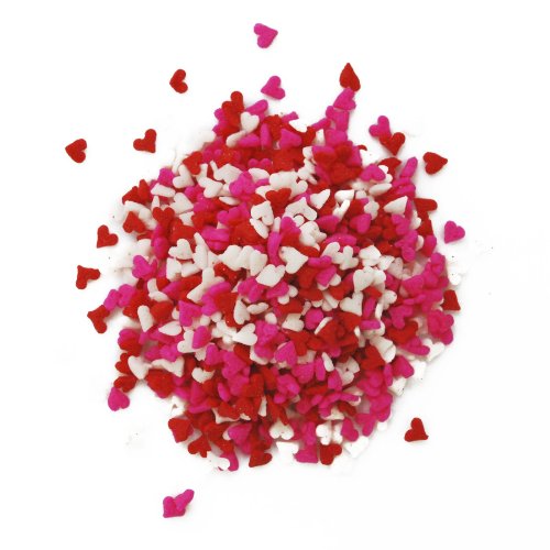 Dress My Cupcake DMC27261 Decorating Edible Cake and Cookie Confetti Sprinkles, Mini Valentines Hearts, 2.8-Ounce