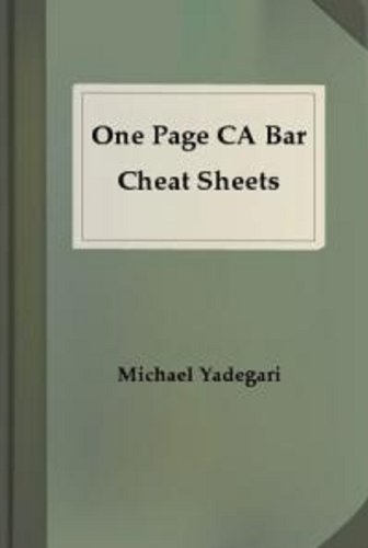 One Page CA Bar Cheat Sheets -EVIDENCE