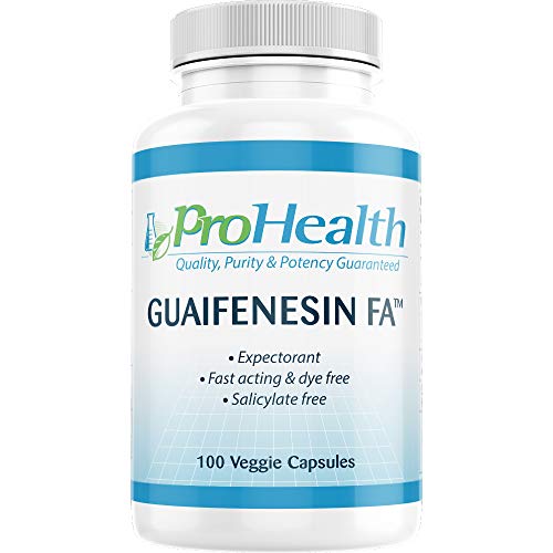 Book Cover ProHealth Guaifenesin FA (400mg - 100 Veggie Capsules) Fast Acting | Immediate Release Expectorant | Helps Loosen Mucus | Relieves Chest Congestion